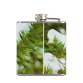 Met sneeuw bedekt Pine Abstract Impressionisme Heupfles (Achterkant)