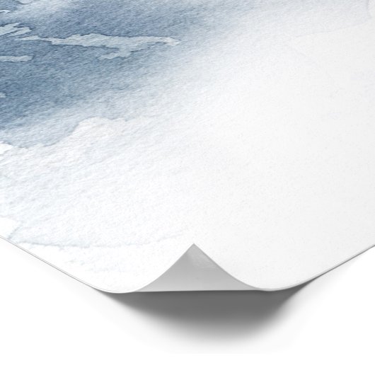 met sneeuw bedekt | Winter Waterverf bruiloft welk Poster (Hoek)