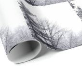 Met sneeuw bedekte bomen: horizontaal cadeaupapier (Rol Hoek)