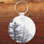 Met sneeuw bedekte bomen: verticaal sleutelhanger (Voorkant)