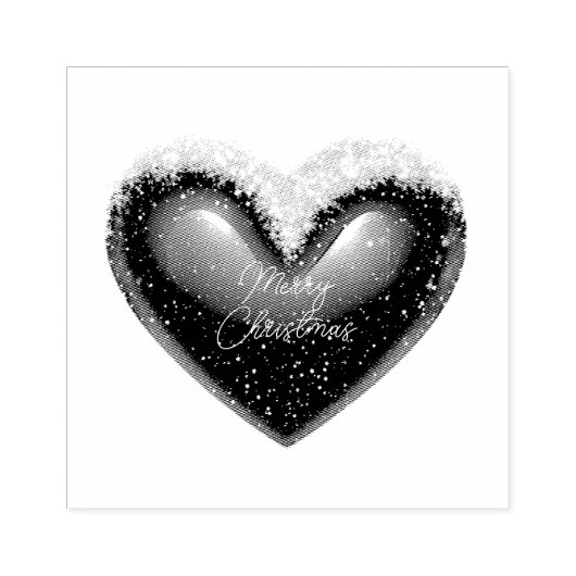 Met sneeuw bedekte hart aangepaste Kerstmis Rubberstempel (Afrduk)