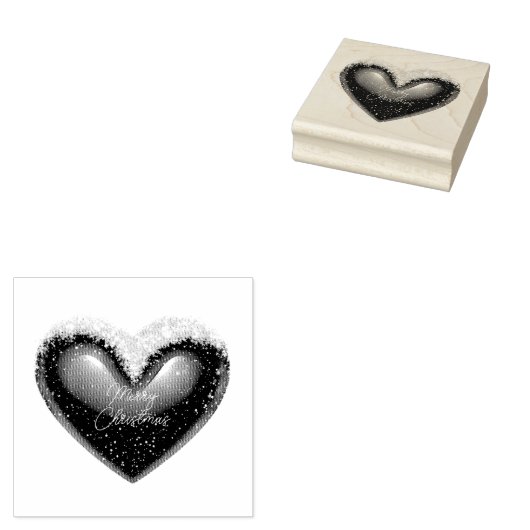 Met sneeuw bedekte hart aangepaste Kerstmis Rubberstempel (Gestempeld)