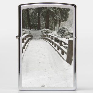 Met sneeuw bedekte maansbrug, Japanse Tuin