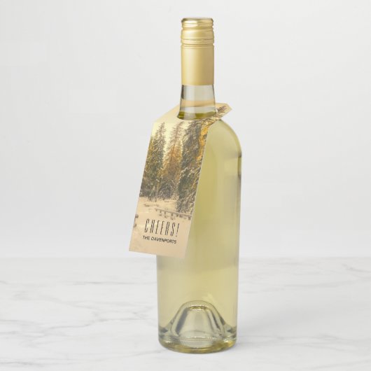 Met sneeuw bedekte pijnbomen Natuur Foto Flessenhanger (Schuin)