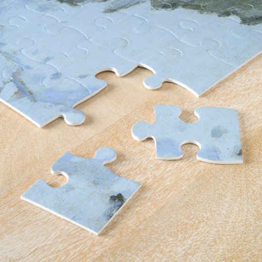 Met sneeuw bedekte weg Saint-Simeon Monet Fine Art Legpuzzel (Zijkant)