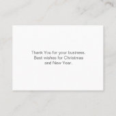 Met sneeuw beklede kerstbomen visitekaartje (Achterkant)