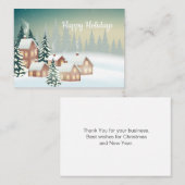 Met sneeuw beklede kerstbomen visitekaartje (Voorkant / Achterkant)