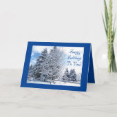 MET SNEEUW GEDEKTE BOMEN IN PARK/PRETTIGE FEESTDAG FEESTDAGEN KAART (Voorkant)