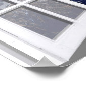 Met sneeuwgemak afgebroken bergen 3D-venster Poster (Hoek)