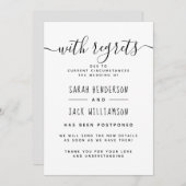 "Met spijt" B&W uitgeschoven trouwdatum-aankondigi Kaart (Voorkant / Achterkant)