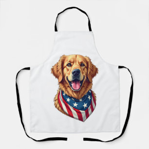 Met sterren bezaaide gouden retriever vintage T-sh Schort