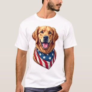 Met sterren bezaaide gouden retriever vintage T-sh T-shirt