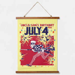 Met sterren bezaaide Oom Sam verjaardag 4 juli Hangend Wandkleed