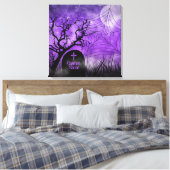 Met sterren bezaaide paarse gotische web custom ve canvas afdruk (Insitu (Slaapkamer))