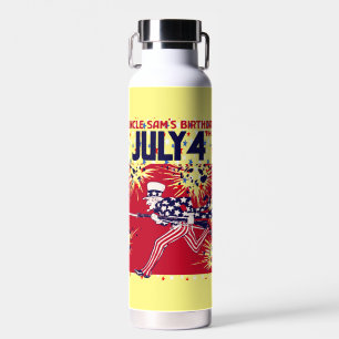 Met sterren bezaaide verjaardag van Oom Sam 4 juli Waterfles