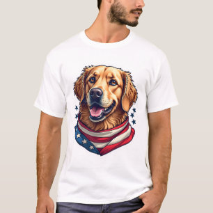 Met sterren bezaaide vintage Golden Retriever T-sh T-shirt