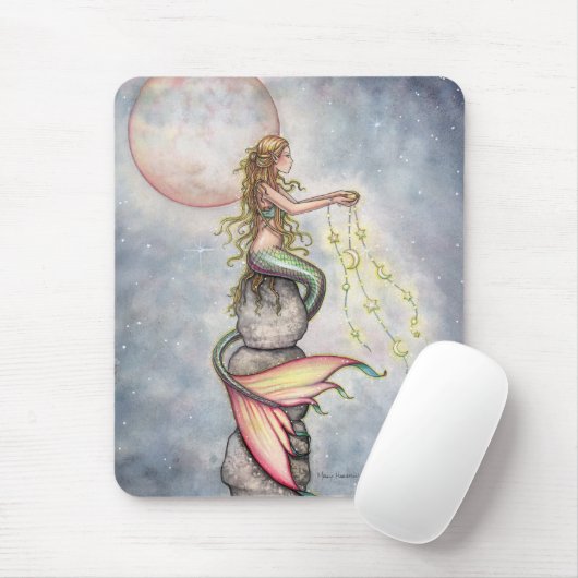 Met sterren gevulde Sky Mermaid Mousepad Muismat (Met muis)