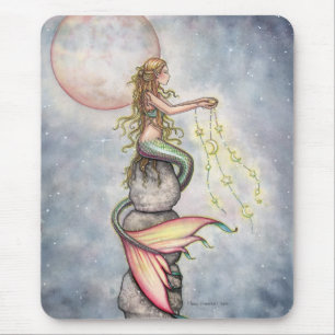 Met sterren gevulde Sky Mermaid Mousepad Muismat
