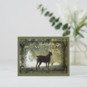 Met sympathie - Doberman met uitzicht op een meer Briefkaart (Staand voorkant)