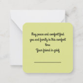 Met sympathie: notitiekaartje (Achterkant)