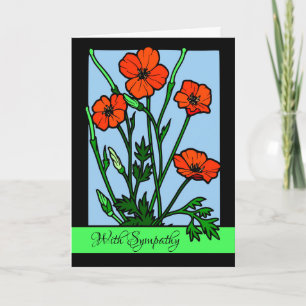 Met sympathie zien rode papavers Glas in lood erui Kaart