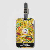 😍 ⛳ 💛 met tekst geweldige golfmix geel bagagelabel (Voorkant (verticaal))