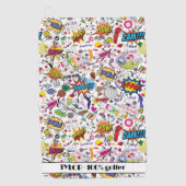 😍 🏌️ met tekst geweldige golfmix wit golfhanddoek (Voorkant)