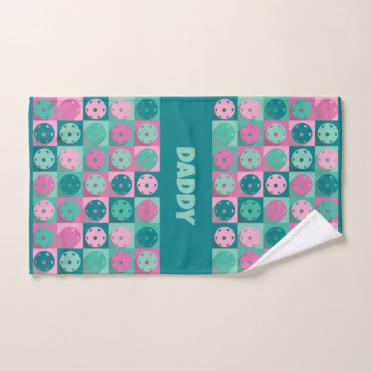 Met tekst Geweldige pickleball roze 💗 en munt 💚 Handdoek (Handdoek)