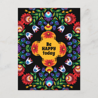 Met tekst Geweldige pools Folk Wycinanki Briefkaart