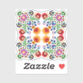 Met tekst Geweldige pools Folk Wycinanki Sticker (Vel)