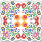 Met tekst Geweldige pools Folk Wycinanki Sticker (Voorkant)