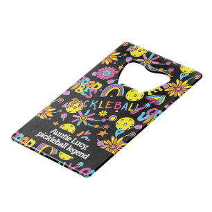Met tekst, Groovy, retro 90s, Kredietkaart Flessenopener