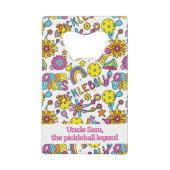 Met tekst, Groovy, retro 90s, wit Kredietkaart Flessenopener (Voorkant)