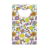 Met tekst, Groovy, retro 90s, wit Kredietkaart Flessenopener (Achterkant)