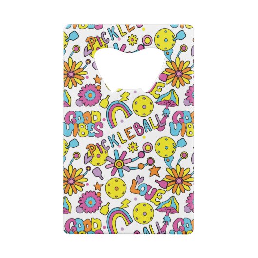 Met tekst, Groovy, retro 90s, wit Kredietkaart Flessenopener (Achterkant)