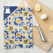 Met tekst & initiaal theedoek (Quarter Fold)