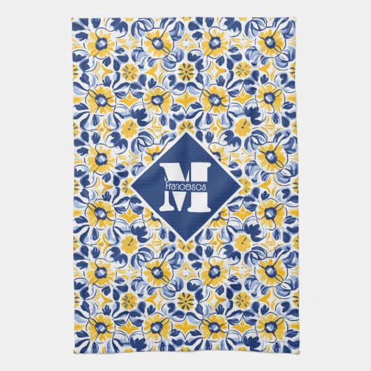 Met tekst & initiaal theedoek (Verticaal)