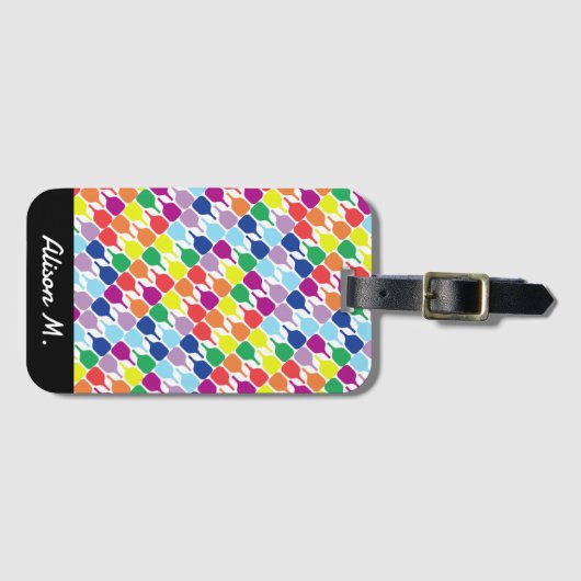 Met tekst Kleurrijke handpalmen 💚 💛 💙 Bagagelabel (Voorkant (horizontaal))