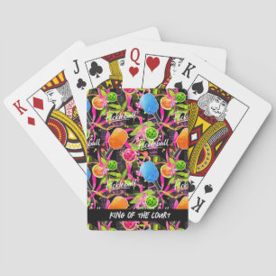 Met tekst / Krachtige Pickleball Paddles & Bloemen Pokerkaarten