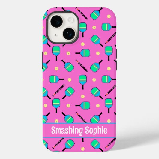 Met tekstpastel hou ik van Pickleball roze iPhone  Case-Mate iPhone Case (Achterkant)