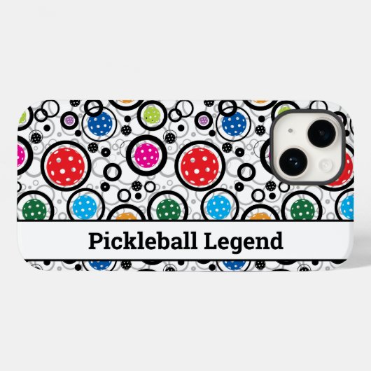 Met tekstpatroon met Pickleballen iPhone 14 Case-Mate iPhone Case (Achterkant (horizontaal))