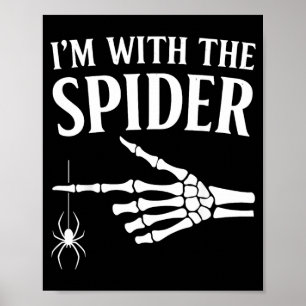 met The Spider Shirt Grappig Halloween Skelet Poster