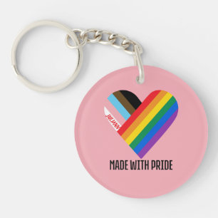 Met trots gemaakte regenbooghart aangepaste modern sleutelhanger