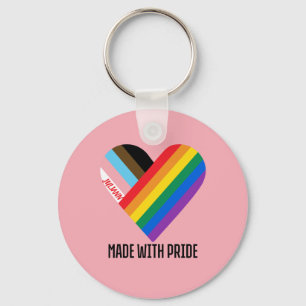 Met trots regenbooghart aangepast modern sleutelhanger