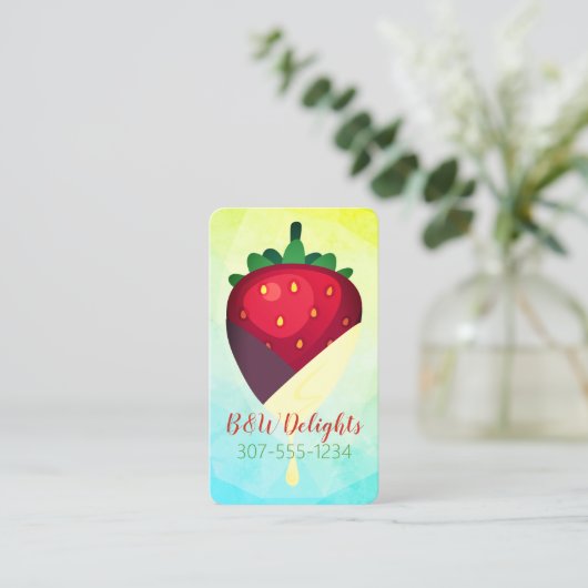 met tuxedo-chocolade bedekte aardbeivruchten visitekaartje (Staand voorkant)