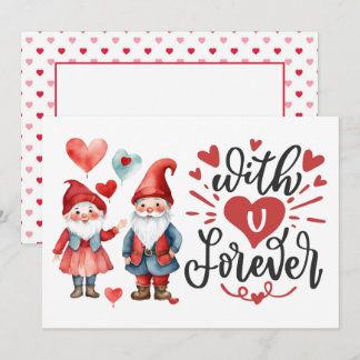 "Met U Forever" Schattigee Gnome Foto Valentijnse Notitiekaartje
