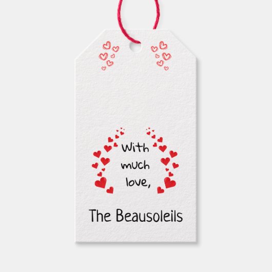 Met veel liefde cadeau Label (kan worden gepersona Cadeaulabel (Voorkant)