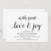 Met veel liefde, repetitie Diner Uitnodiging kaart (Voorkant / Achterkant)