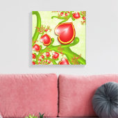 Met veel liefdesrode gele harten fractal Art Canvas Afdruk (Insitu (Woonkamer))