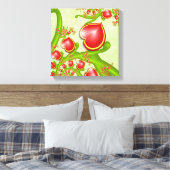 Met veel liefdesrode gele harten fractal Art Canvas Afdruk (Insitu (Slaapkamer))